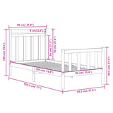 Bed Frame without Mattress 90x190 cm Single Solid Wood 3105345