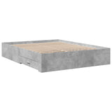 ZNTS Bed Frame with Drawers without Mattress Concrete Grey 140x200 cm 3280387