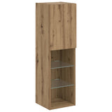 TV Cabinet with LED Lights Artisian Oak 30.5x30x102 cm 857678