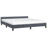 Bed Frame without Mattress Dark Grey King Velvet 347610
