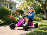 Pedal Go Kart for Kids 2-5 Years, with Silent EVA Wheels, Metal Frame, Pink T3398P378922