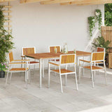 Garden Chair 6 pcs Solid Acacia Wood and Stainless Steel 3334851