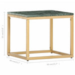 ZNTS Coffee Table Green 40x40x35 cm Real Stone with Marble Texture 286437