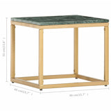 ZNTS Coffee Table Green 40x40x35 cm Real Stone with Marble Texture 286437