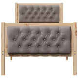 Bed Frame with Headboard Taupe 75 x 190 cm Solid Pine Wood 878442