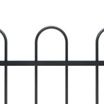 Garden Fence with Hoop Top Steel 1248x100 cm Black 277662