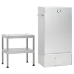 BBQ Oven Smoker with Table Galvanised Steel 3187618
