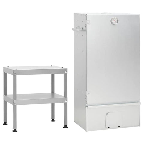 BBQ Oven Smoker with Table Galvanised Steel 3187618