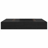 Storage Bed Frame Black Oak 150 x 200 cm Engineered Wood 3335382