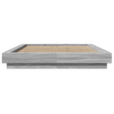 Bed Frame with LED Lights without Mattress Grey Sonoma 120x200cm 3281110