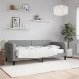 Daybed with Mattress Light Grey 90x190 cm Fabric 3196883