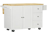Kitchen Island on Wheels, Rolling Kitchen Storage Trolley with Drop Leaf, Drawers, Towel and Spice T3398P422886