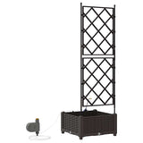 Garden Planter Brown 40 x 40 x 126 cm Plastic 42002825