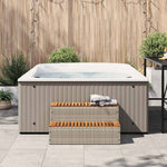 ZNTS Hot Tub Step Light Grey 100x50x50.5 cm Poly Rattan and Solid Acacia 4103947