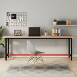 Workbench 220x55x81.5 cm Solid Wood Beech and Metal 3188908