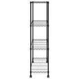 4-Tier Storage Shelf with Wheels 90x35x142 cm Black 200 kg 324628