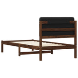 Bed Frame with Upholstered Headboard Dark Brown and Black 904110