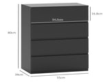 Chest of Drawers, 4-Drawer Storage Cabinets, Modern Dresser, Storage Drawer Unit for Bedroom T3398P328100