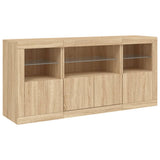 Sideboard with LED Lights Sonoma Oak 142.5x37x67 cm 3209067