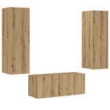 Wall Mounted TV cabinets 3 pcs Artisan Oak Engineered Wood 3328964