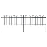 ZNTS Garden Fence with Hoop Top Steel 3.4x0.8 m Black 277648