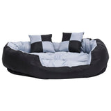 Reversible & Washable Dog Cushion Grey and Black 110x80x23 cm 171209