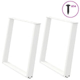 Dining Table Legs U-Shaped 2 pcs White 90x cm Steel 4012801