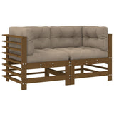 Corner Sofa Honey Brown Solid pine wood Medium Modular 825684