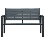 ZNTS Garden Bench 120 cm HDPE Grey Wood Look 47874