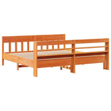 Bed Frame without Mattress Wax Brown 200x200 cm Solid Wood Pine 3306995