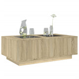 ZNTS Coffee Table with Infinity LED Sonoma Oak 116x69x40 cm 3284058