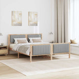 Bed frame Brown and light grey 160 x 200 cm Solid pine wood 3394308