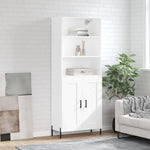 Highboard White 69.5x34x180 cm Engineered Wood 3189965