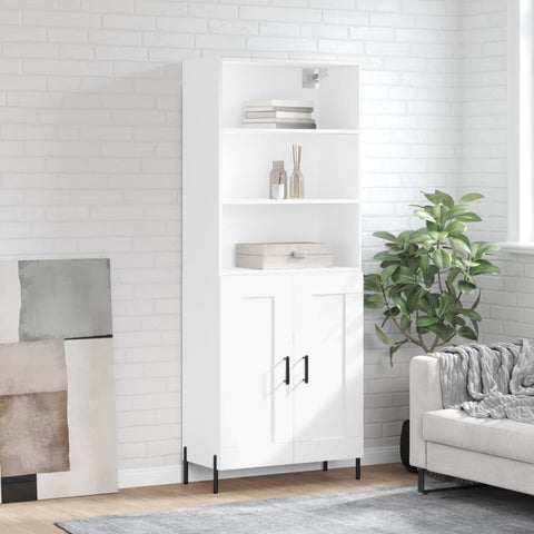 Highboard White 69.5x34x180 cm Engineered Wood 3189965