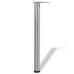 4 Height Adjustable Table Legs Brushed Nickel 710 mm 242136