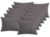 Cushion with Pillow HEERLEN 12 pcs Light Grey Fabric 926391
