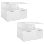 ZNTS Floating Nightstands 2 pcs High Gloss White 40x31x27 cm Engineered Wood 800418