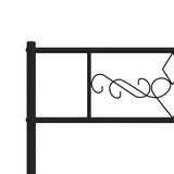 Metal Bed Frame without Mattress with Footboard Black 90x190cm 355277