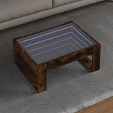 Coffee Table with Infinity LED Smoked Oak 70x53x30 cm 847634