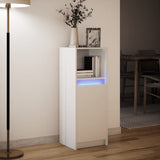 Sideboard with LED White 38x34x100 cm Engineered Wood 852166