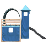 Bunk Bed without Mattress with Slide and Curtains Blue 90x200 cm 3284162