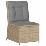 Garden Sofa with Cushion Beige and Grey Poly Rattan 3394479