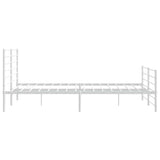 Metal Bed Frame without Mattress with Footboard White 183x213cm 352391