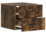Wall-Mounted Bedside Cabinet Smoked Oak 34.5 x 33 x 40 cm 898985