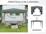 2 x 2m Pop Up Gazebo with Sides, Metal Frame Waterproof Marquee Party Tent Canopy with Free Carrying T3398P310878
