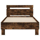 Bed Frame without Mattress with Headboard Smoked Oak 100x200 cm 838530