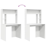 Desk with Shelf White 91 x 50 x 149 cm Engineered Wood 869258