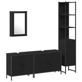 Bathroom Furniture Set with Door 4 pcs Black 33 x 33 x 185.5 cm 3334425