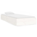 Bed Frame without Mattress White Solid Wood 75x190 cm Small Single 820063