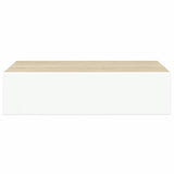Wall Drawer Shelves 2 pcs Oak and White 40x23.5x10cm MDF 330250